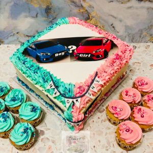 Custom gender reveal cake