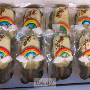 Rainbow cakesickles